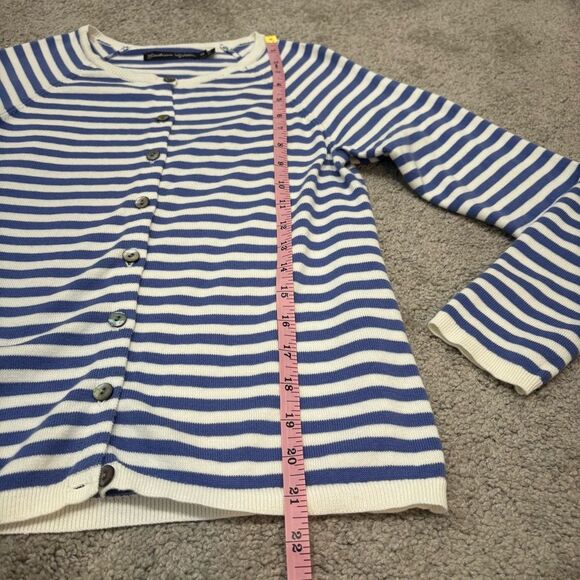 Gudrun Sjoden Blue and White Striped Cardigan Sweater Organic Cotton Size XS - Picture 9 of 12